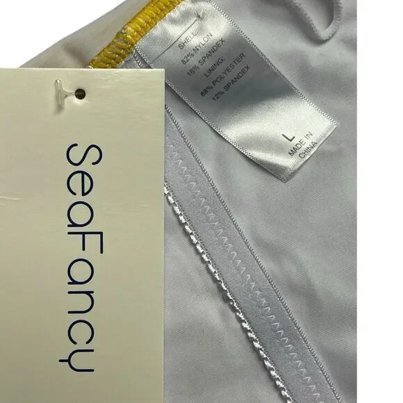 SeaFancy Tankini Top Swim Daisy All Over Print Swimwear Ruffle NEW Size Large - Picture 7 of 8